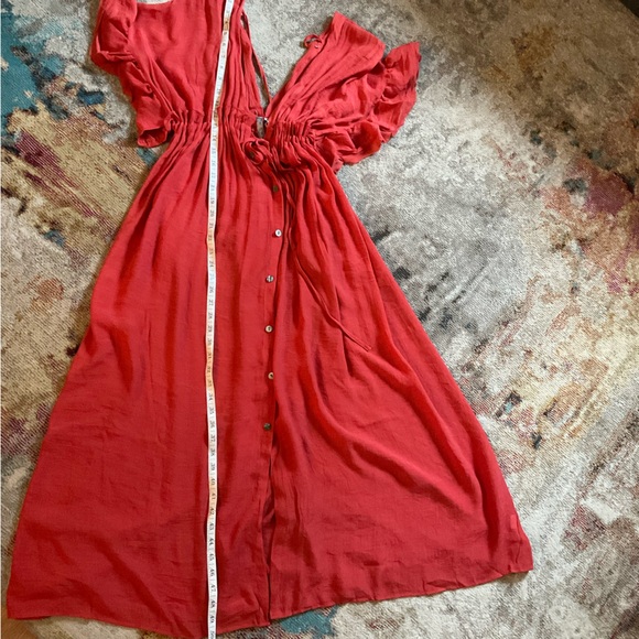 COPY - Charlie Charlie Charlotte women’s red maxi boho beach dress Size Medium - Picture 7 of 15
